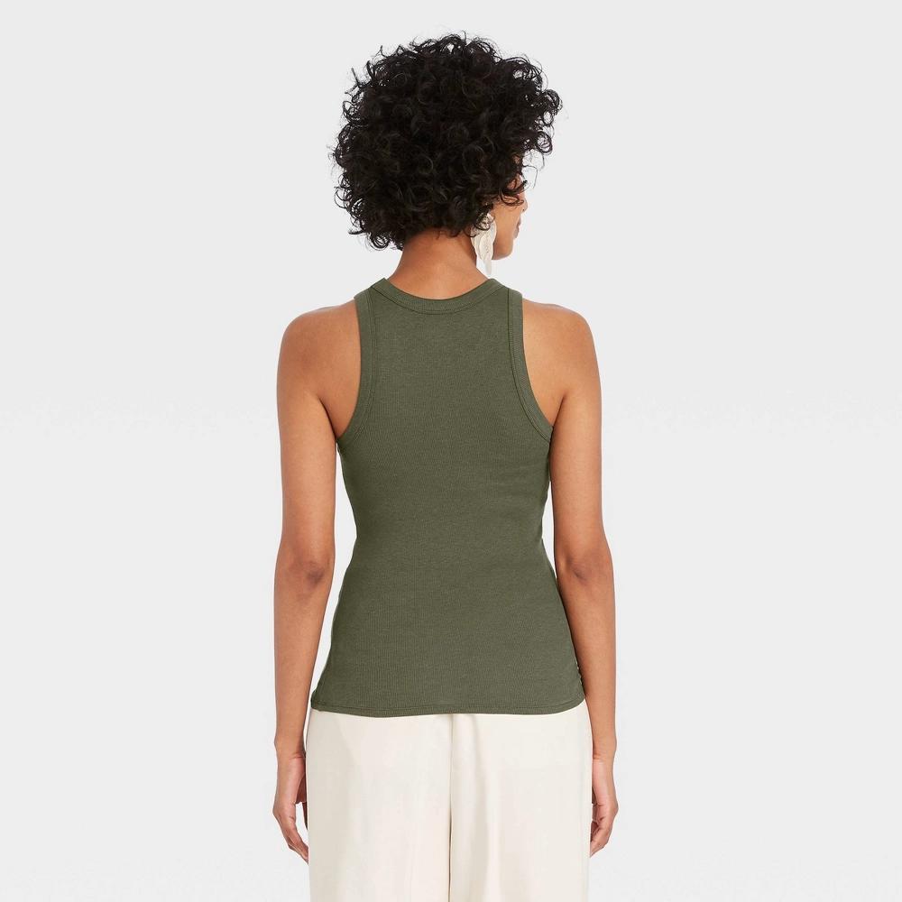 Womens Ribbed Tank Top - A New Day Olive XXL Product Image