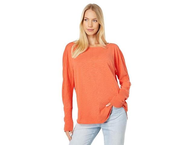 Mod-o-doc Slub Jersey Long Dolman Sleeves Shirttail Tunic (Sweet Potato) Women's Clothing Product Image