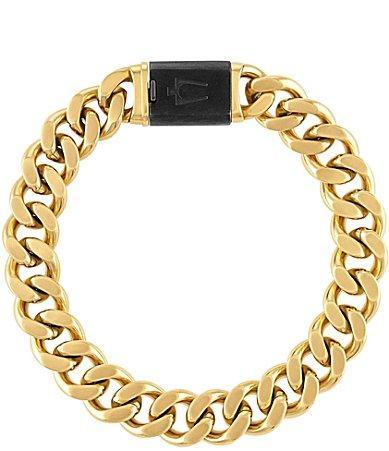 Bulova Mens Gold Tone Stainless Steel Chain Bracelet Product Image