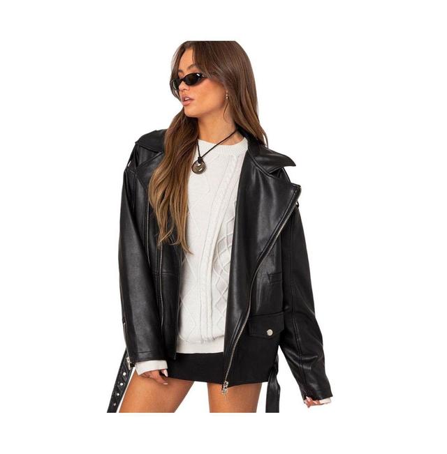 Womens Wrenley oversized faux leather jacket Product Image