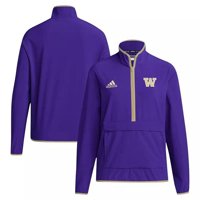 Mens adidas Washington Huskies Coaches Sideline Half-Zip Jacket Product Image