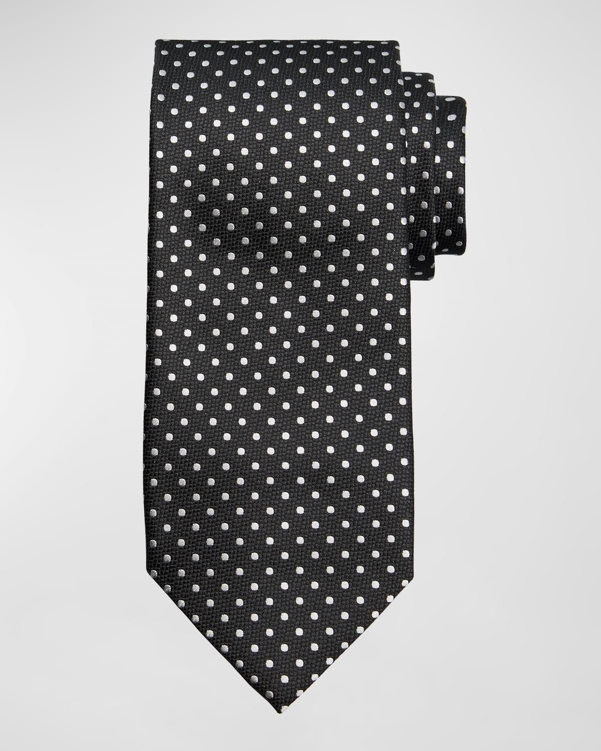 Mens Mulberry Silk Polka Dot Tie Product Image