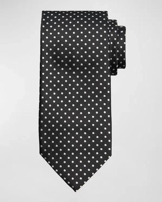 TOM FORD Men's Mulberry Silk Polka Dot Tie In Black Product Image