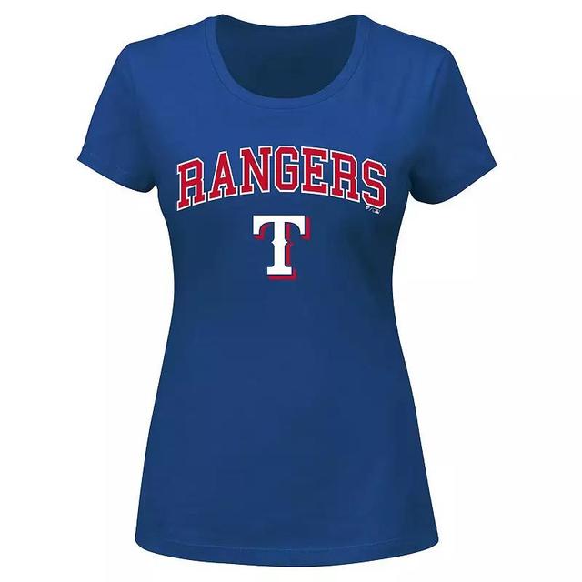 Womens Profile Royal Texas Rangers Plus Size Arch Logo T-Shirt Product Image