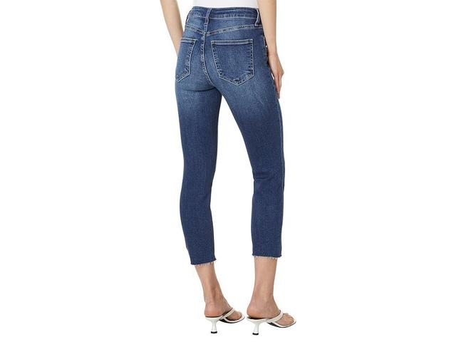 KUT from the Kloth Rachael Petite High-Rise Fab Ab Mom Raw Hem in Explore (Explore) Women's Jeans Product Image