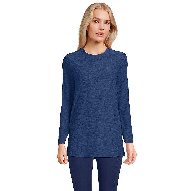 Womens Lands End Long Sleeve Performance Crewneck Tunic Product Image