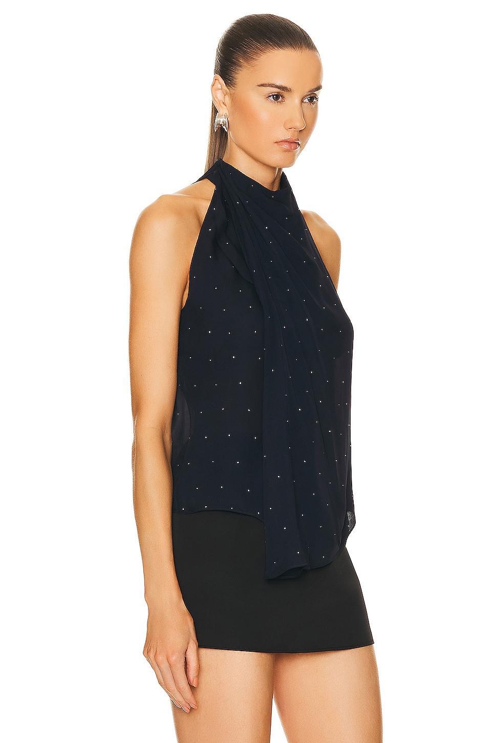 A. L.C. Amelia Embellished Silk Halter Neck Top Product Image