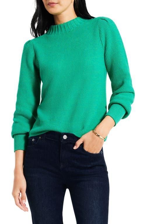 NIC+ZOE Puff Shoulder Waffle Stitch Sweater Product Image