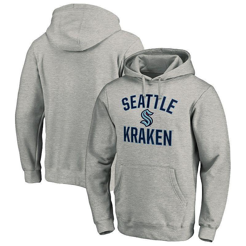 Mens Heather Gray Seattle Kraken Victory Arch Pullover Hoodie Product Image