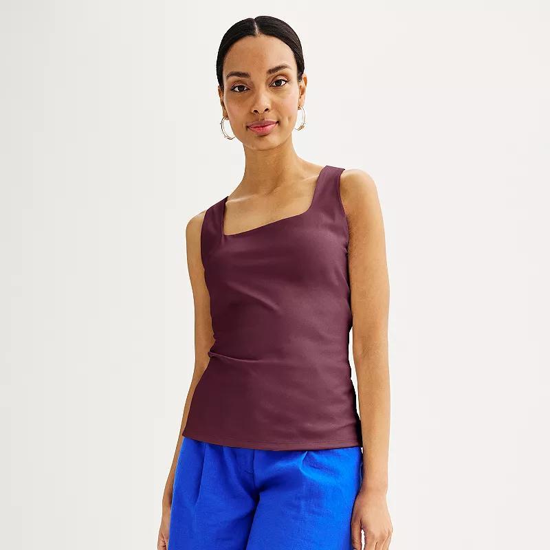 Womens Nine West Sculpt Squareneck Tank Top Product Image