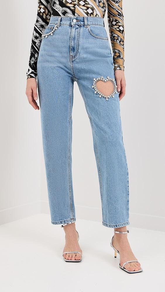 AREA Crystal Heart Jeans | Shopbop Product Image