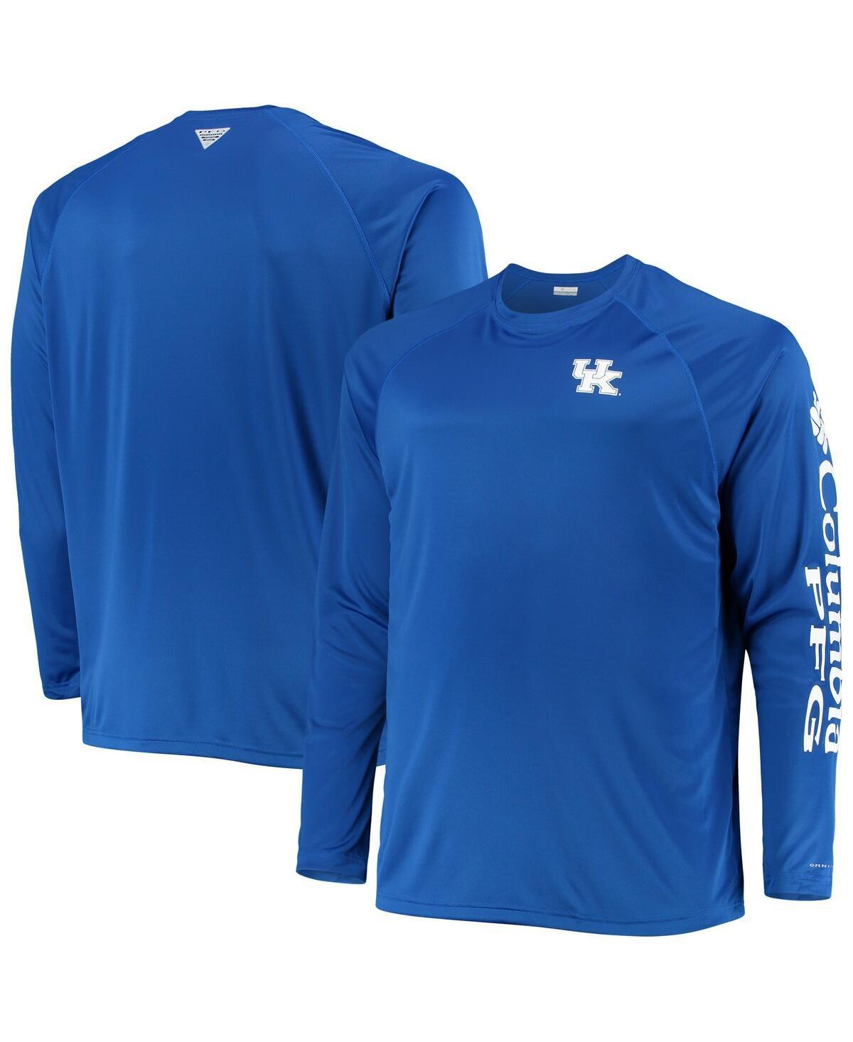 Mens Columbia Royal Kentucky Wildcats PFG Terminal Tackle Raglan Omni-Shade Long Sleeve T-Shirt Product Image