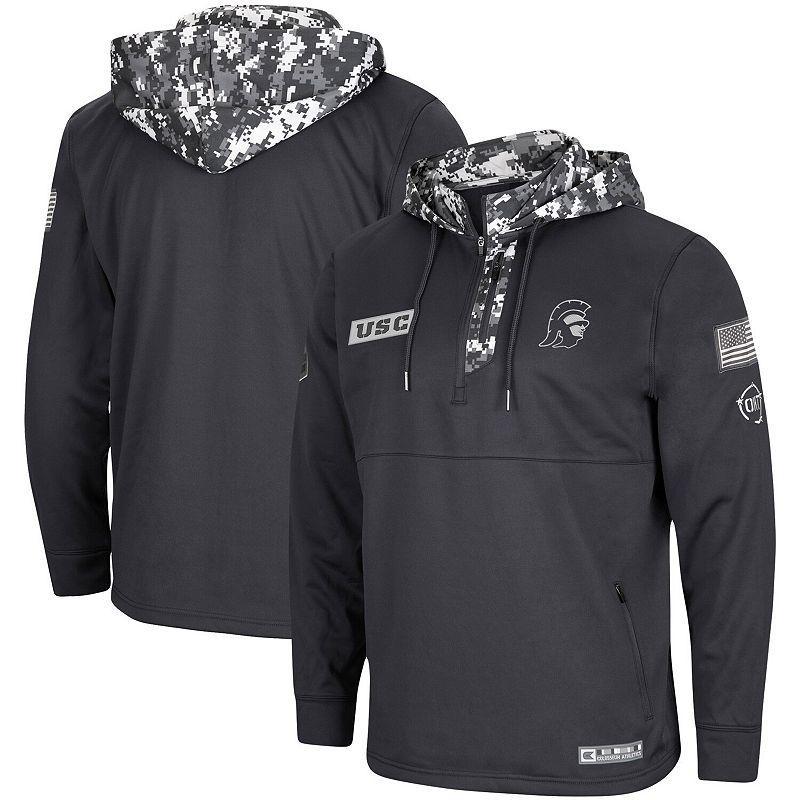 Mens Colosseum Charcoal Georgia Bulldogs OHT Military Appreciation Digital Camo Quarter-Zip Hoodie Product Image