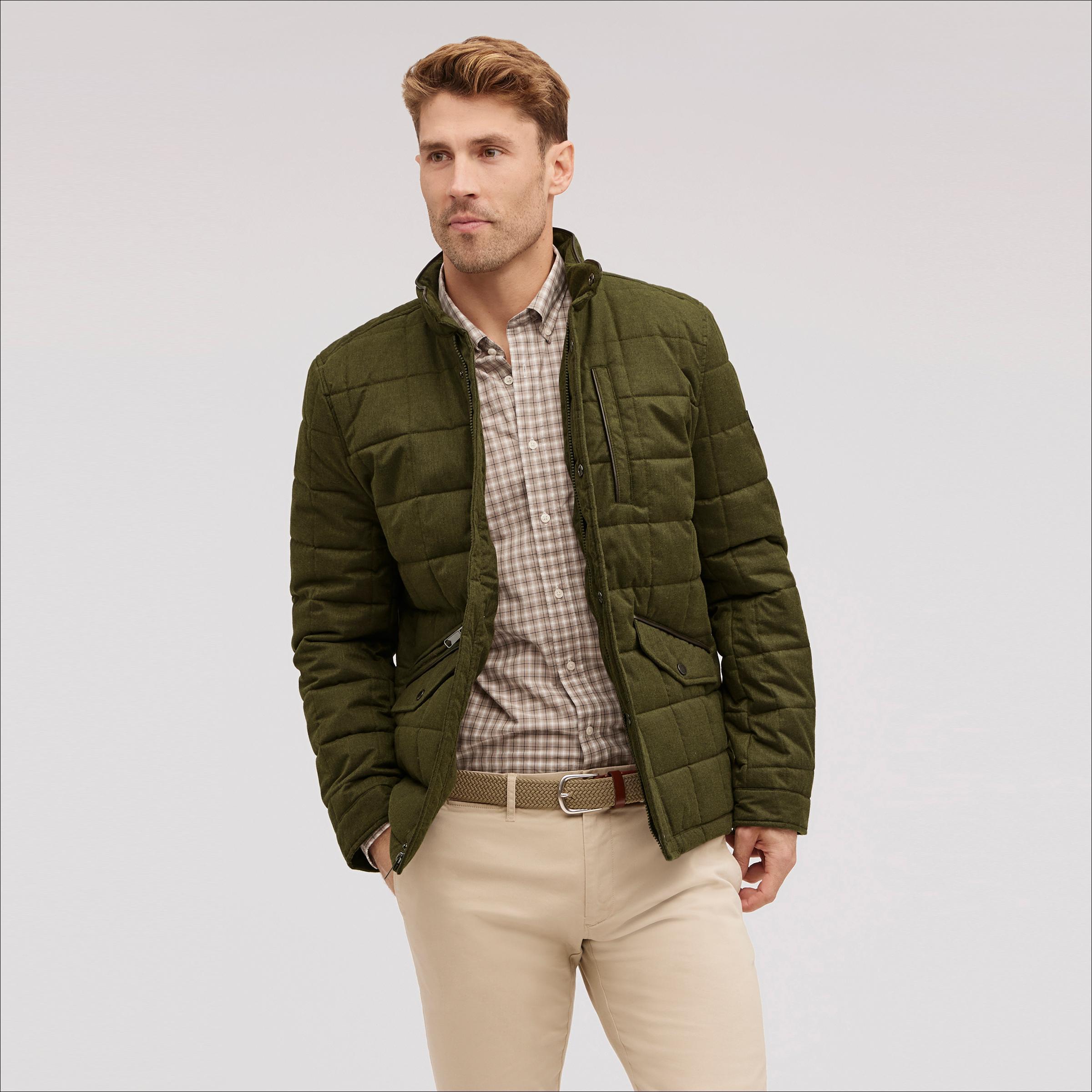 Sam Edelman Mens Wool Box Quilt Jacket Olive Product Image