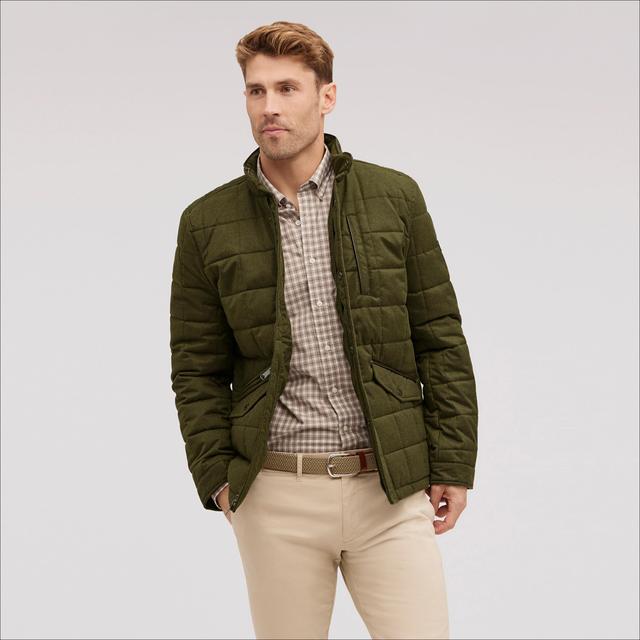 Sam Edelman Mens Wool Box Quilt Jacket Olive Product Image