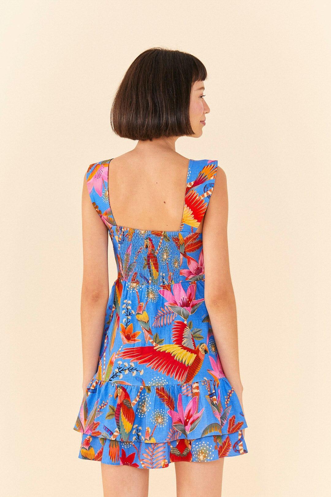 Blue Macaw Party Mini Dress Product Image