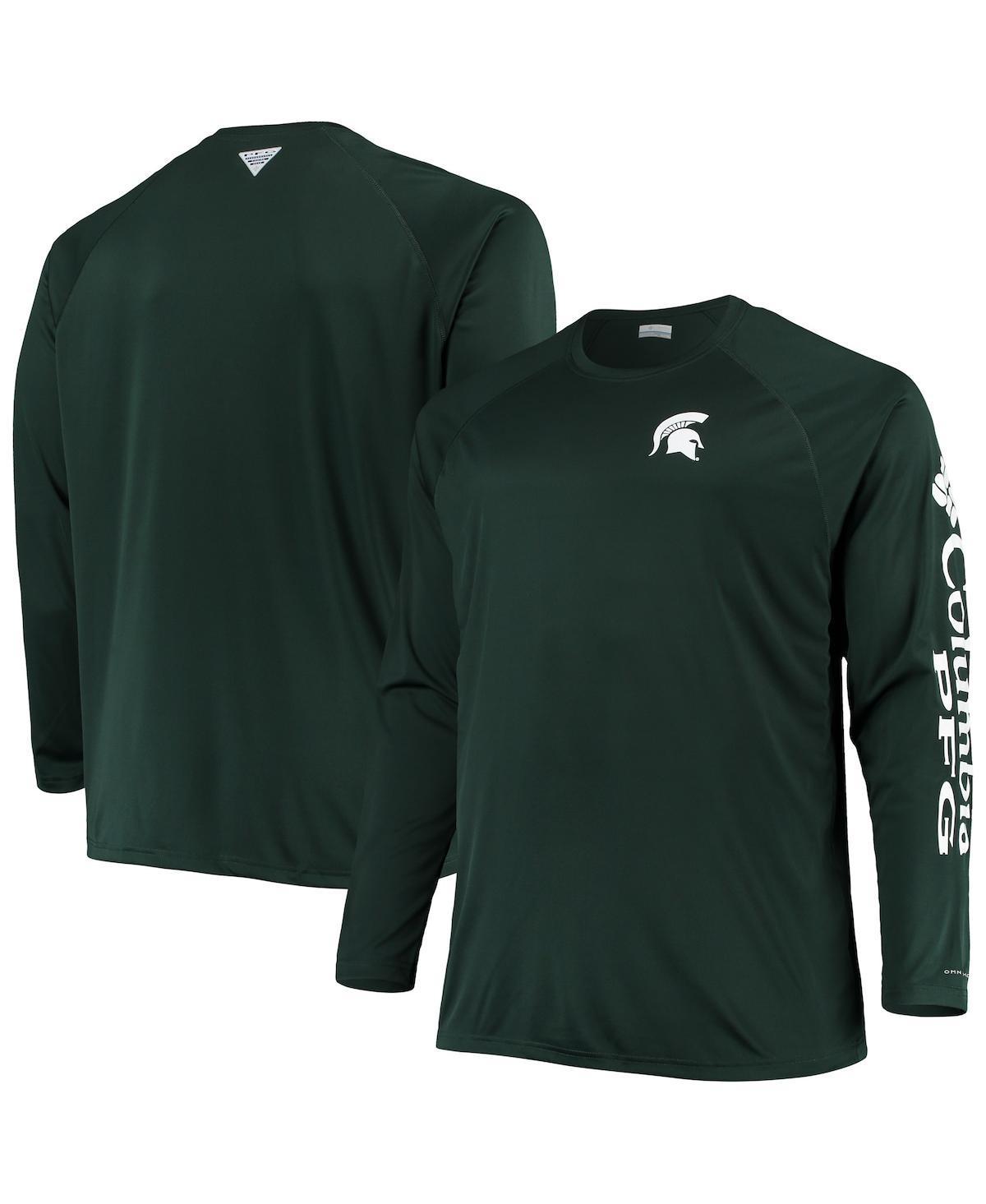 Mens Columbia Michigan State Spartans Big & Tall Terminal Tackle Omni-Shade Long Sleeve Raglan T-Shirt Product Image