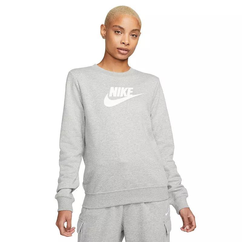 Womens Nike Sportswear Club Fleece Crewneck Sweatshirt Gray Grey Product Image