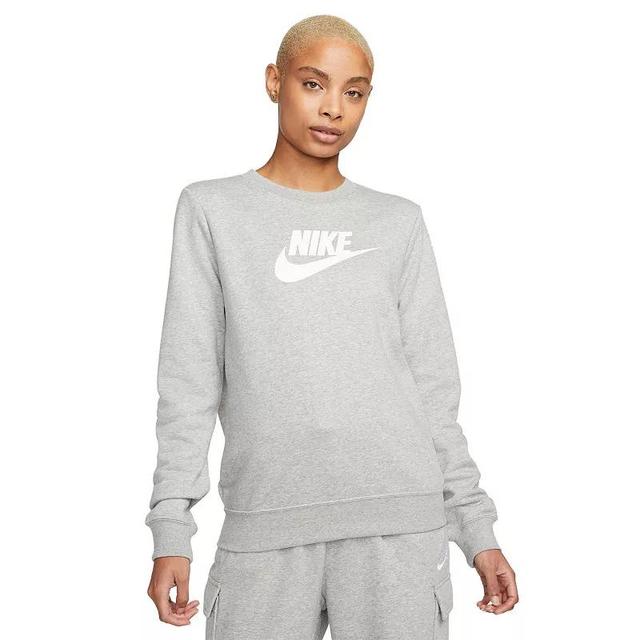 Womens Nike Sportswear Club Fleece Crewneck Sweatshirt Gray Grey Product Image