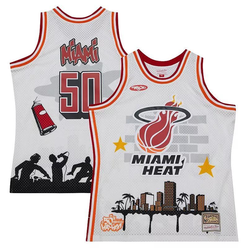 Mens Mitchell & Ness x Tats Cru Miami Heat Hardwood Classics Fashion Jersey Product Image