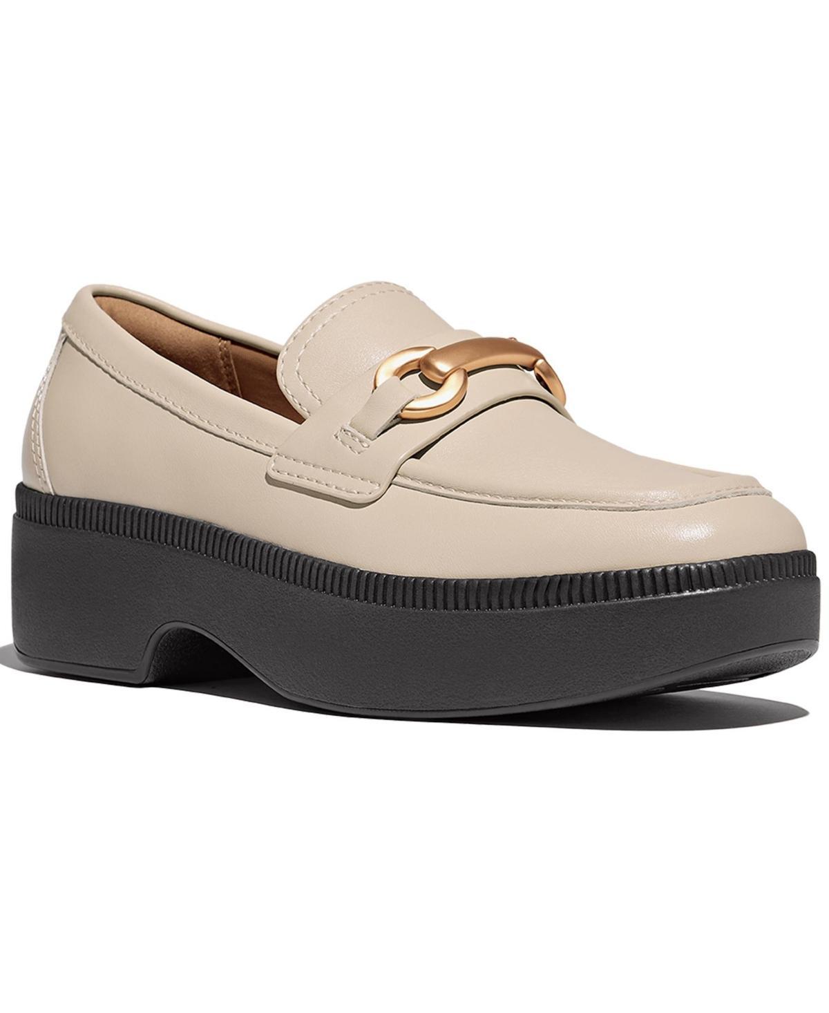 FitFlop Womens F-Luma Chunky Snaffle Leather Demi-Wedge Loafers Product Image