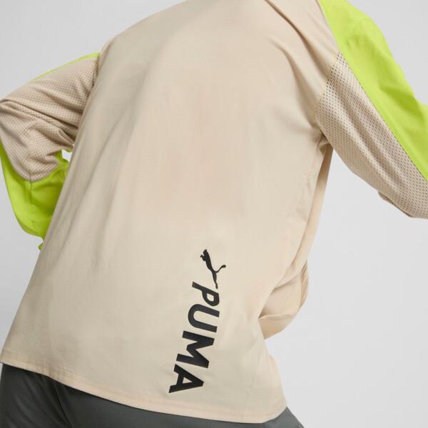 PUMA FIT Woven Men's Quarter Zip Sweater in Putty/Lime Pow Product Image