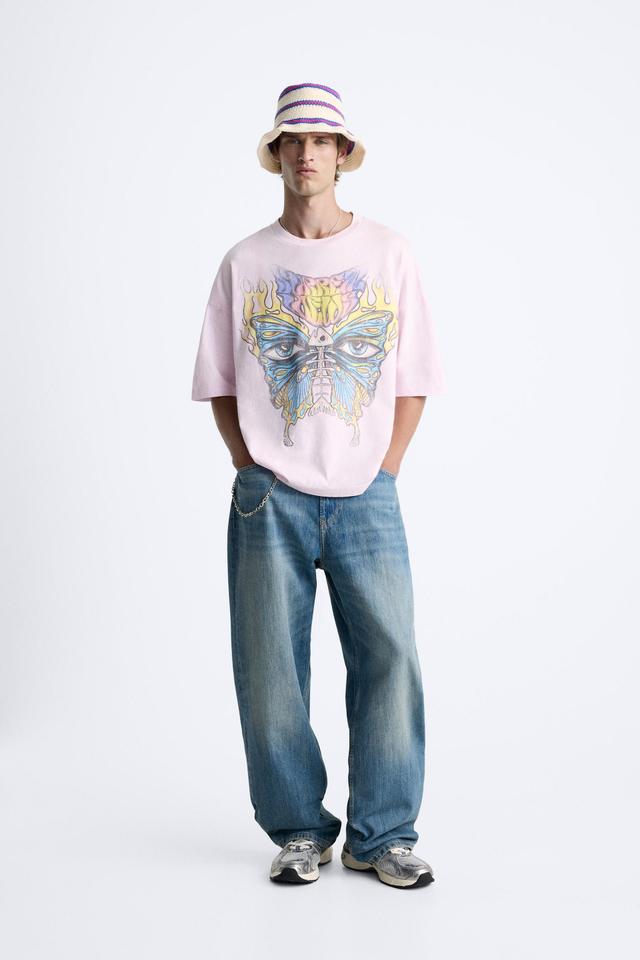 CONTRASTING TIE DYE PRINT T-SHIRT Product Image