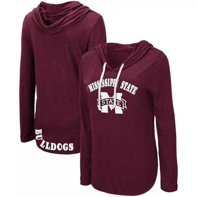 Womens Colosseum Maroon Mississippi State Bulldogs My Lover Lightweight Hooded Long Sleeve T-Shirt Product Image