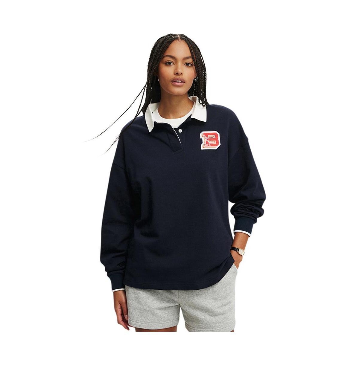 Cotton On Womens Oversized Long Sleeve Polo - Winter night Product Image