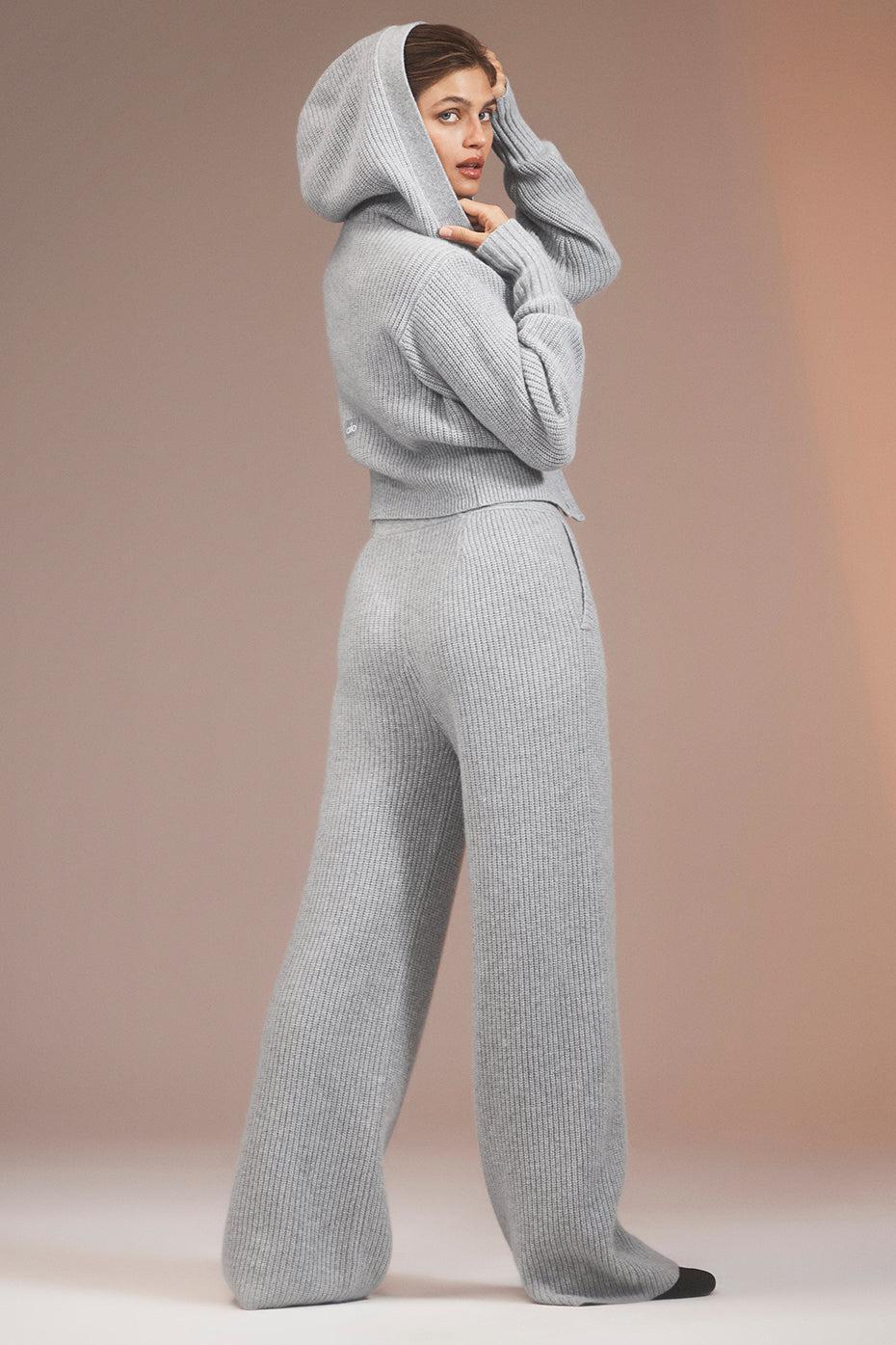 High-Waist Cashmere Ma Cherie Trouser - Light Heather Grey Product Image