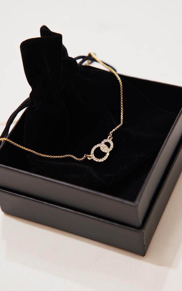 Real Gold Plated Paved Circle Link Necklace Product Image