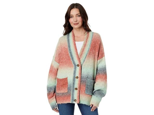 Wrangler Retro Vintage Cardigan (Turquoise/Pink/Black) Women's Jacket Product Image