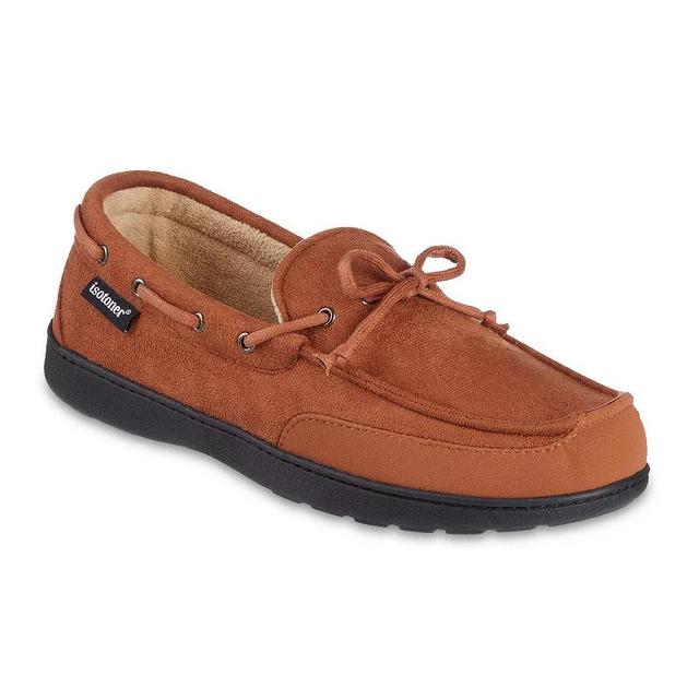 isotoner Carter Boater Mens Water Repellent Microsuede Memory Foam Moccasin Slippers Product Image