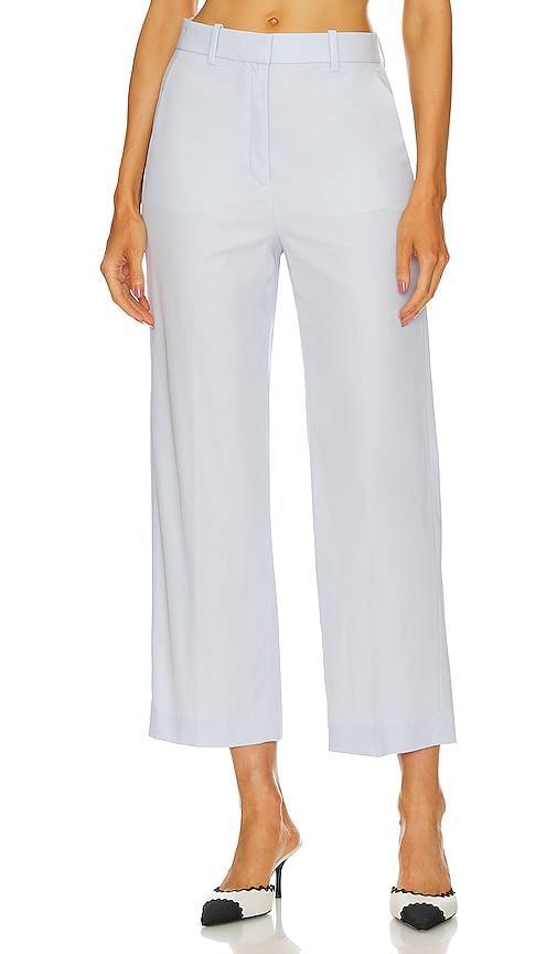 Theory High Waist Straight Leg Cotton Trousers Product Image