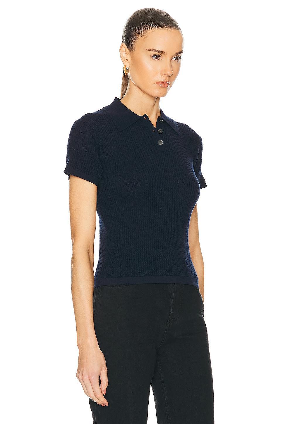 Guest In Residence Shrunken Polo Top Black. (also in XL). Product Image