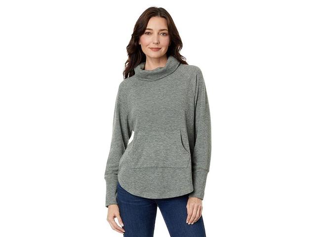 bobi Los Angeles Funnel Neck Pullover (Army) Women's Clothing Product Image