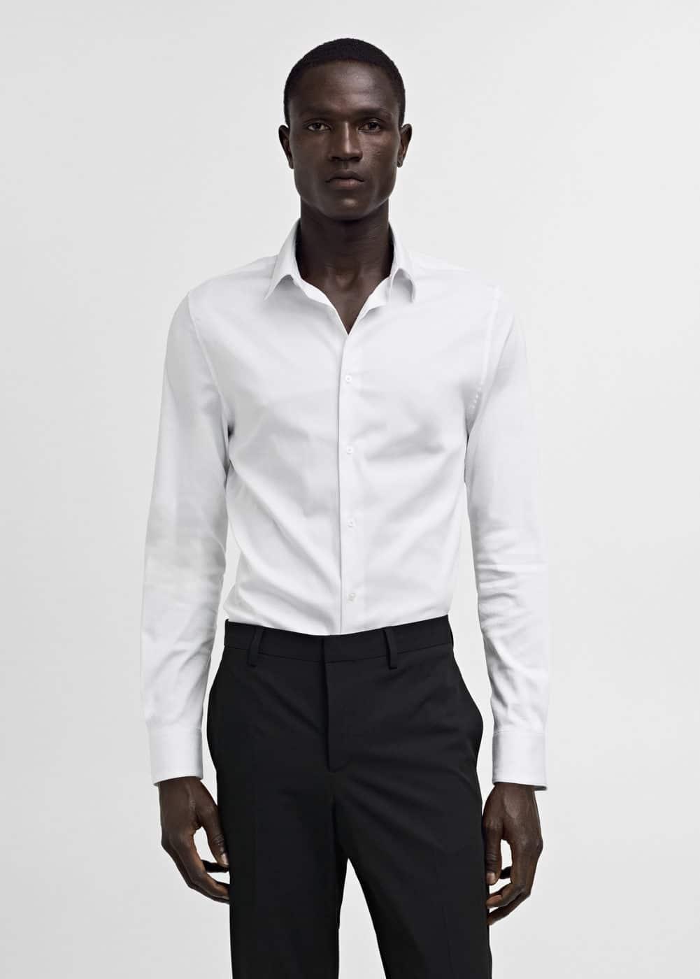 MANGO MAN - Super slim-fit poplin suit shirt whiteMen Product Image