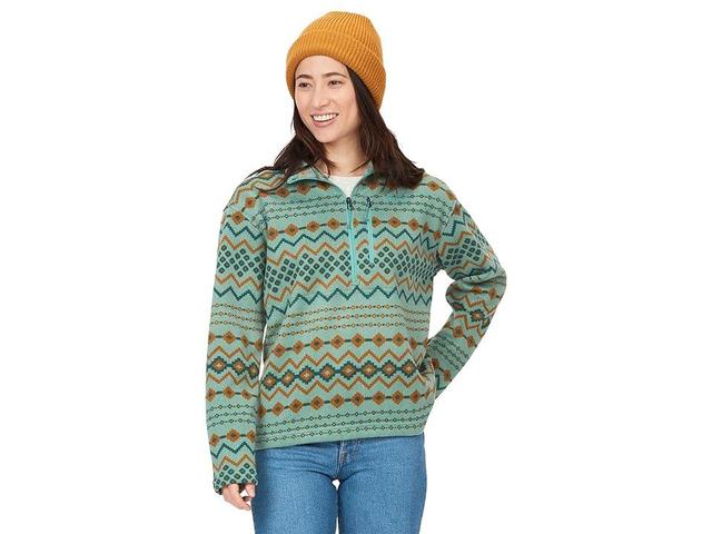 Marmot Heavyweight Drop Line Printed 1/2 Zip Agave Diamond) Women's Clothing Product Image