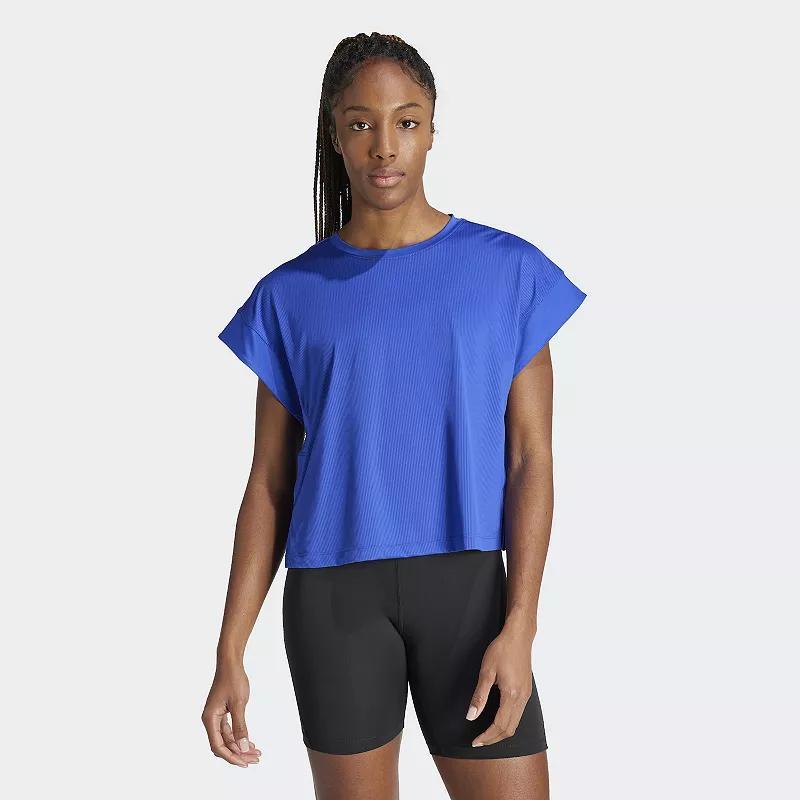 Womens adidas Cropped Studio Tee Product Image