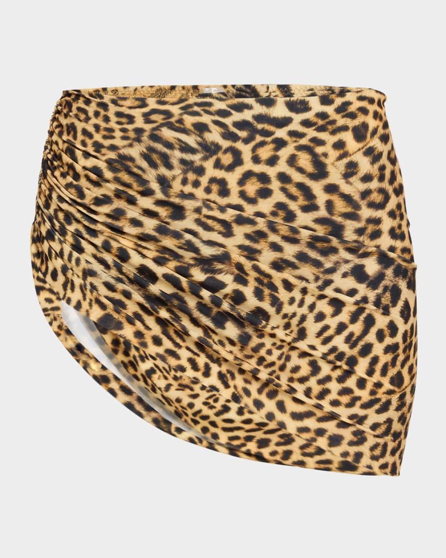 Diana Leopard Shirred Bikini Bottoms Product Image