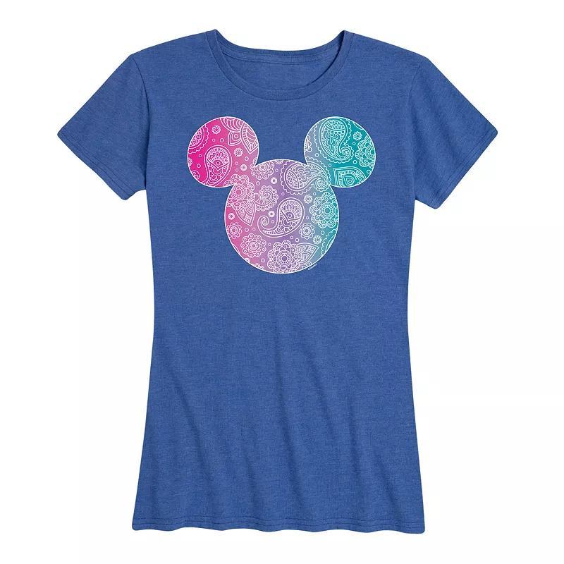 Disneys Mickey Mouse Womens Bandana Pattern Graphic Tee Product Image