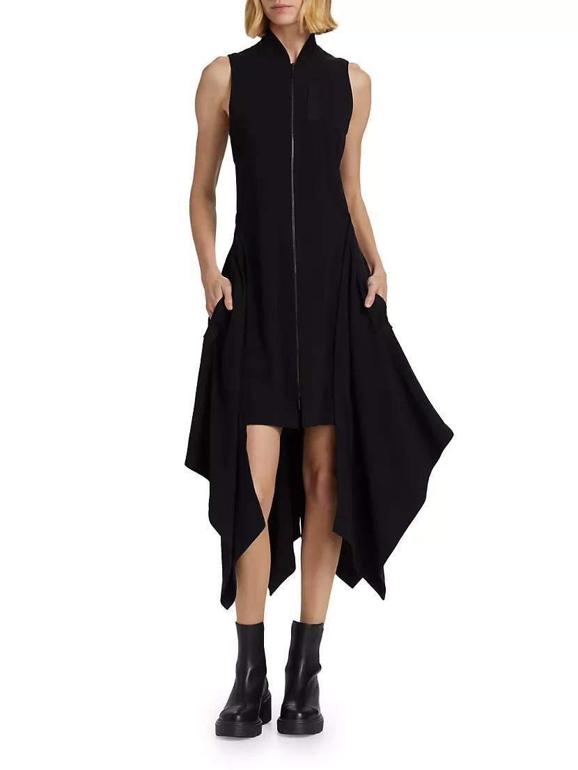 Fluid Crepe Bomber Fit & Flare Dress Product Image