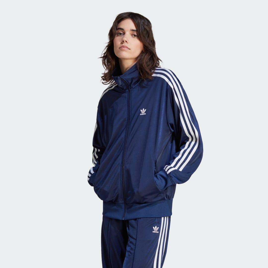 adidas Adicolor Classics Loose Firebird Track Top Dark Blue 2XL Womens Product Image