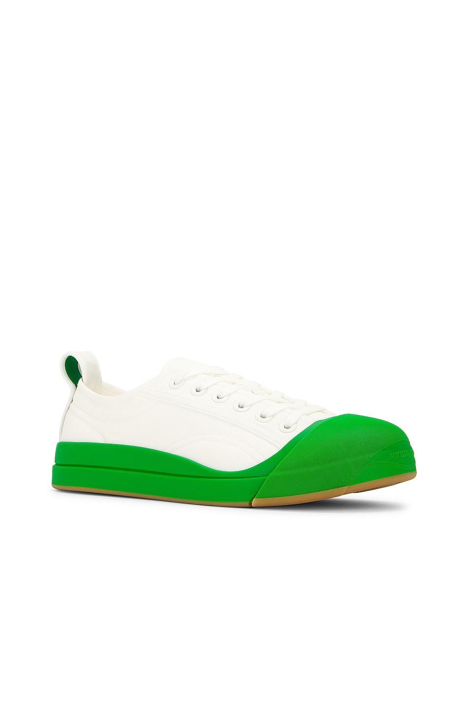 Bottega Veneta Vulcan Low Top Sneaker in Optic White & Parakeet - White. Size 38 (also in ). Product Image