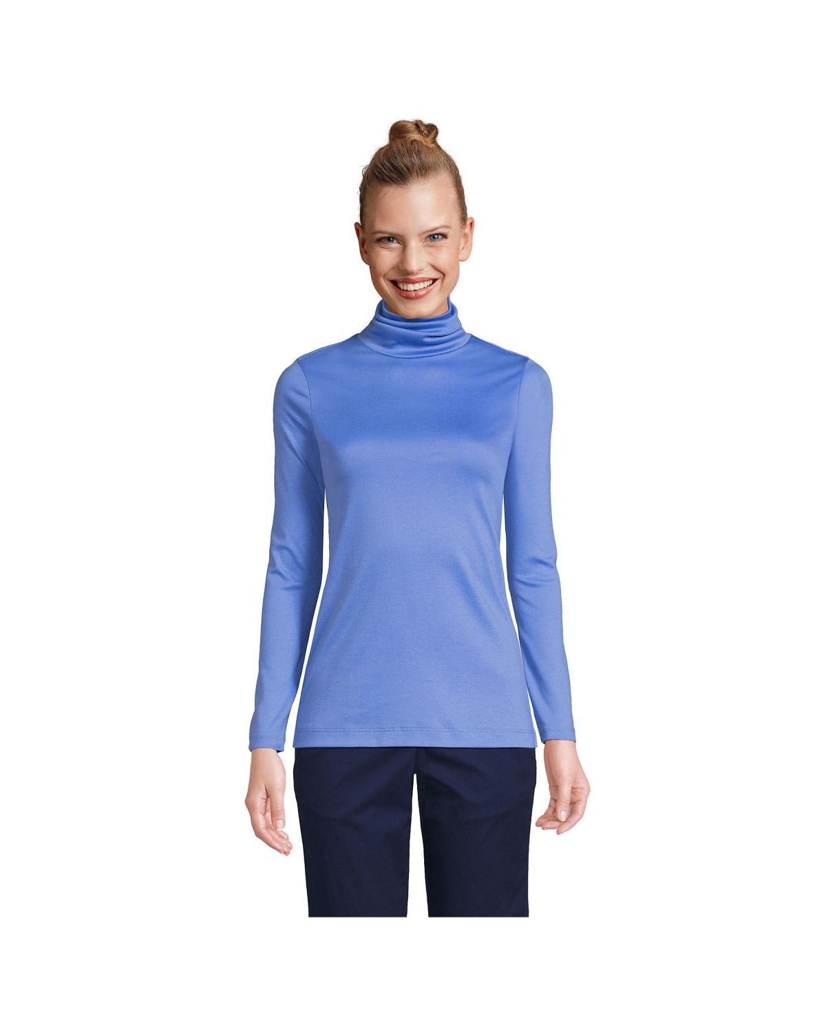 Lands End Womens Supima Cotton Long Sleeve Turtleneck T-Shirt Product Image