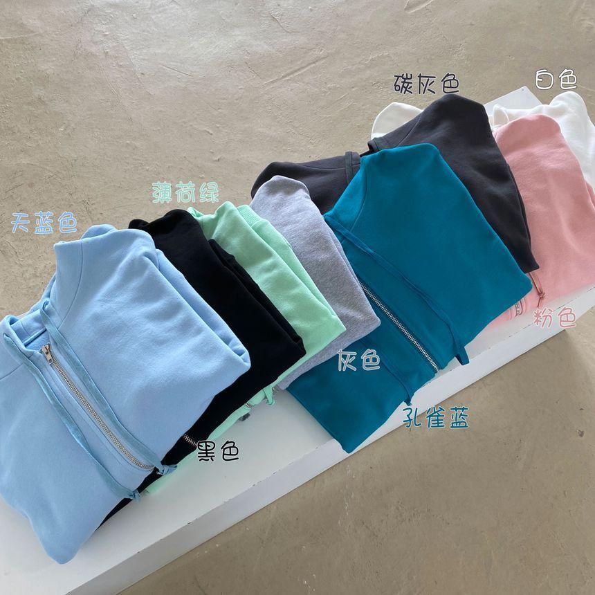 Plain Zip Hoodie Product Image