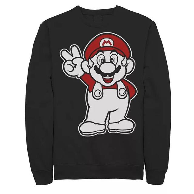 Big & Tall Nintendo Super Mario Bros Peace Sign Fleece Sweatshirt, Mens Product Image