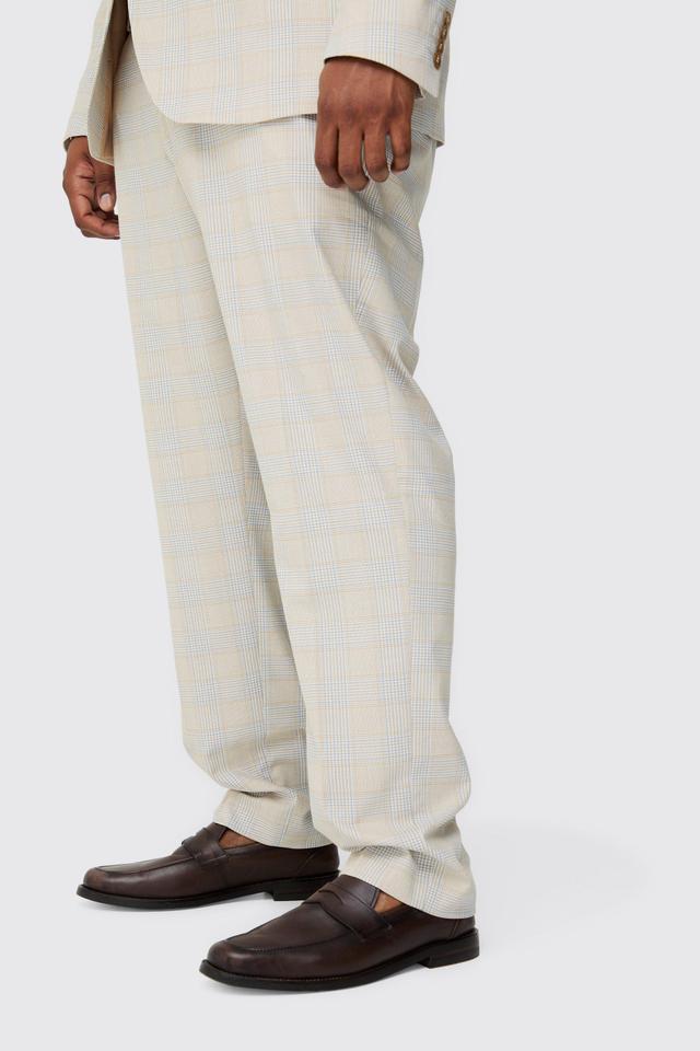 Plus Checked Skinny Fit Trousers | boohooMAN USA Product Image