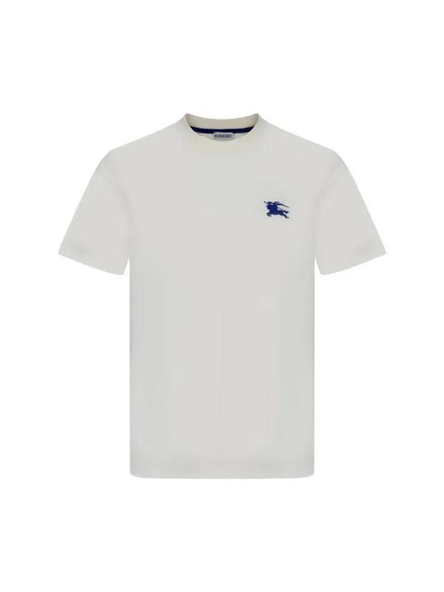 White Cotton T-shirt In Beige Product Image