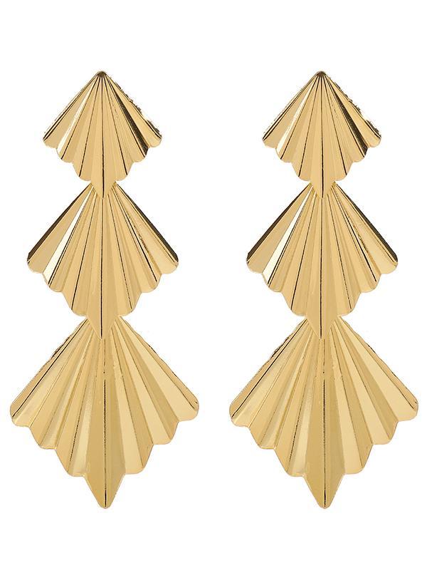 Geometric Solid Color Drop Earrings Product Image